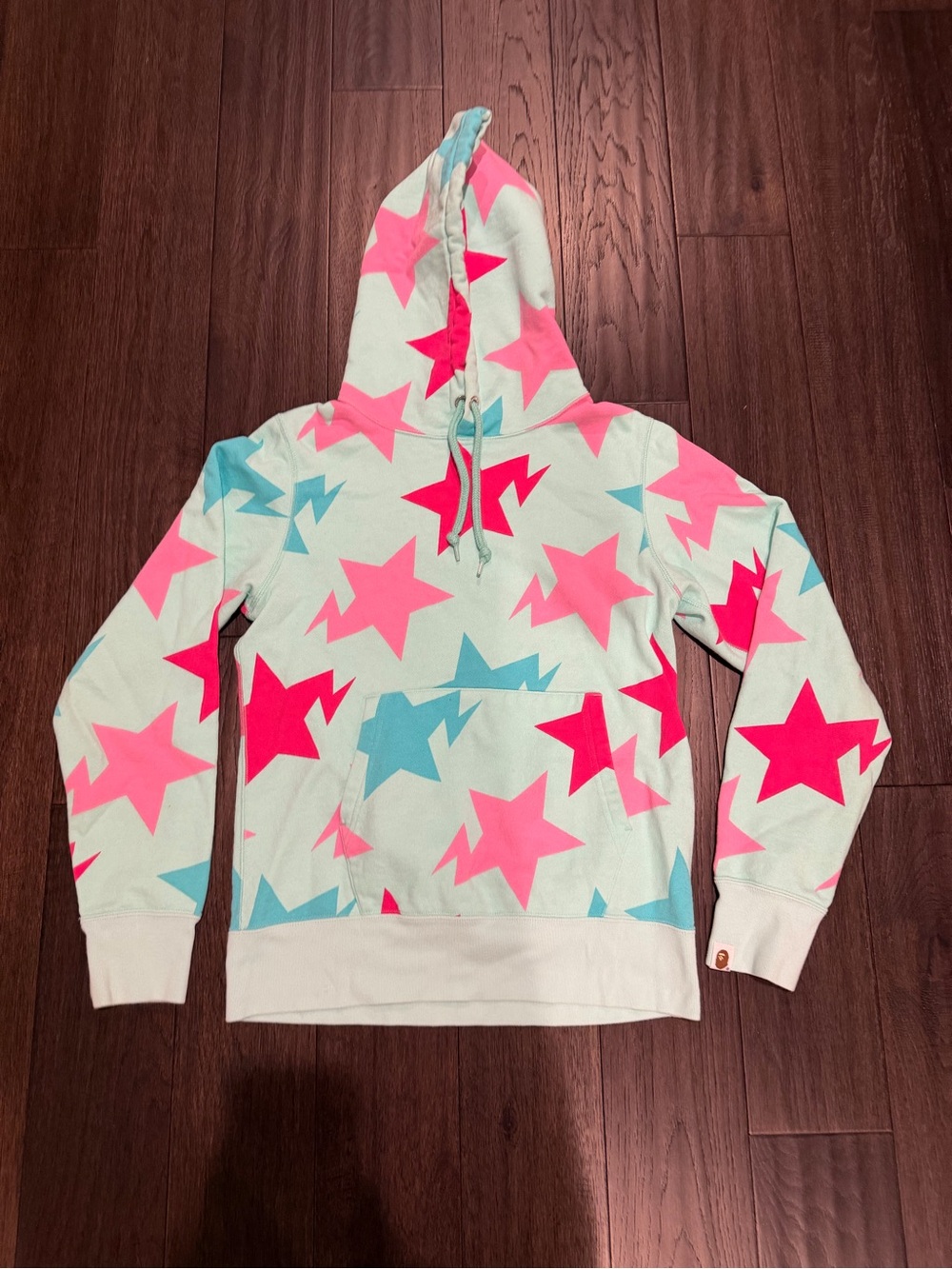 Mint Star-Print Men's Hoodie - Pink & Blue Stars
